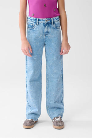 high waist light blue denim
