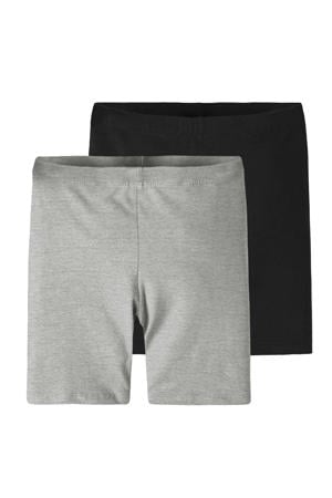 biker short - zwart/grijs melange (set van 2)