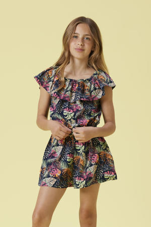 playsuit donkerblauw/groen/paars