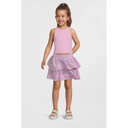 NAME IT KIDS A-lijn rok lila/wit Paars Meisjes Polyester Effen