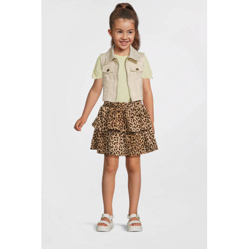 NAME IT KIDS A-lijn rok bruin/zwart Meisjes Polyester Dierenprint - maat 128 afbeelding
