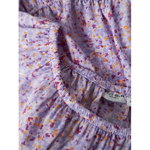 NAME IT KIDS playsuit lila/wit Paars Meisjes Polyester Boothals Effen