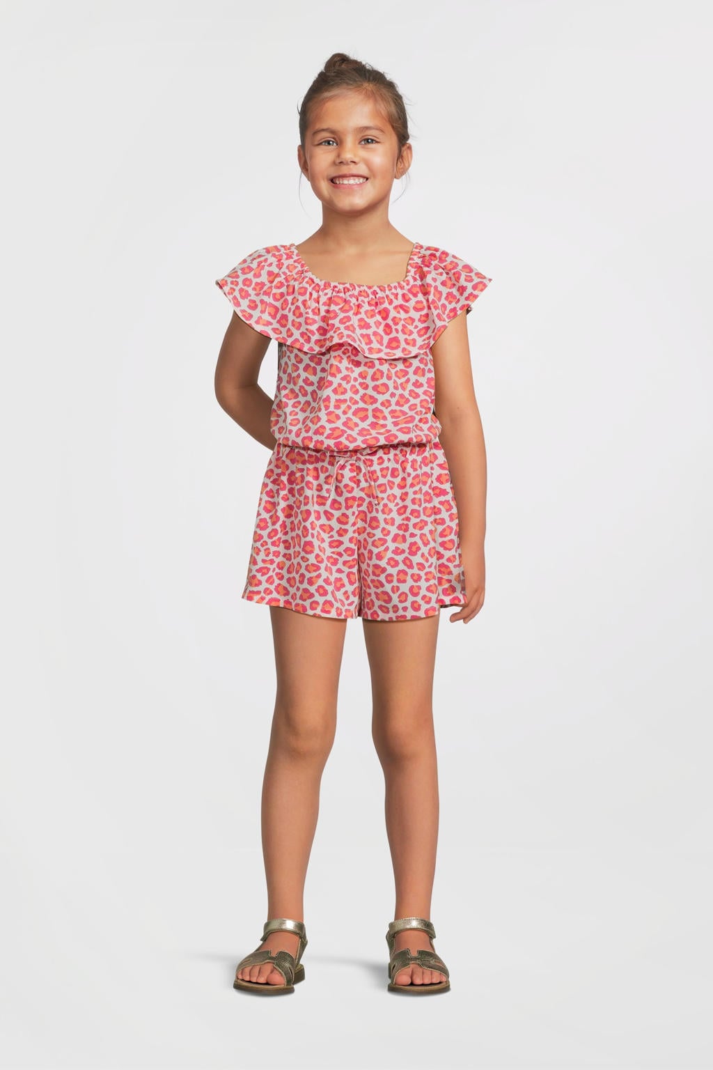 NAME IT KIDS playsuit roze/oranje/wit