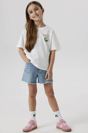 mom denim short medium blue denim