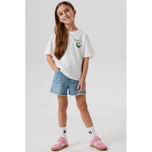 NAME IT KIDS mom denim short medium blue denim Korte broek Blauw Meisjes Stretchdenim - maat 128 afbeelding