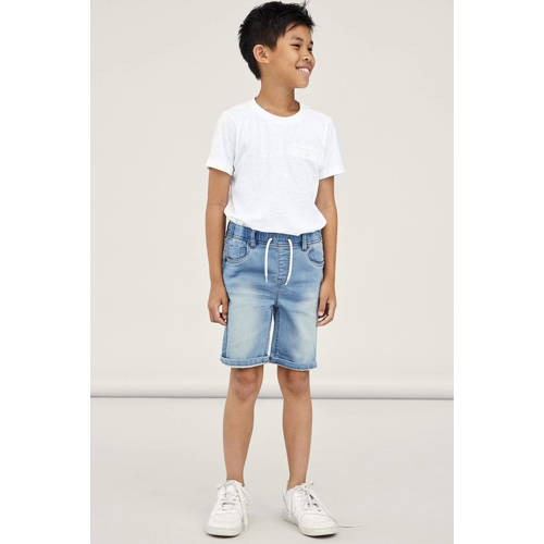 NAME IT KIDS regular denim short light blue denim Korte broek Blauw Jongens Stretchkatoen - maat 158 afbeelding