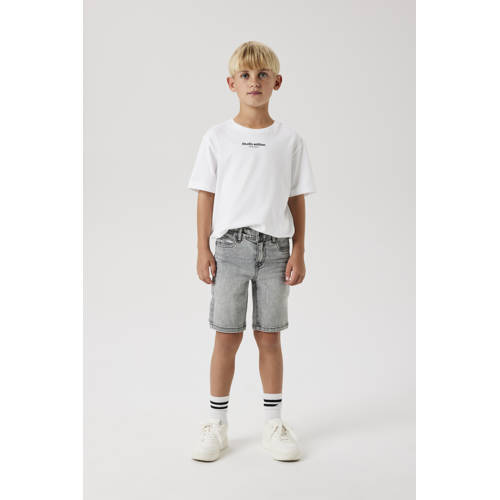NAME IT KIDS slim denim short grey denim Korte broek Grijs Jongens Stretchdenim - maat 146 afbeelding