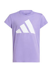 thumbnail: Paarse meisjes adidas Sportswear T-shirt van katoen met logo dessin, korte mouwen en ronde hals