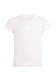 thumbnail: Lichtroze jongens en meisjes adidas Sportswear sportshirt van katoen met printopdruk, korte mouwen en ronde hals