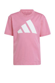 thumbnail: Roze jongens en meisjes adidas Sportswear T-shirt van katoen met logo dessin, korte mouwen en ronde hals