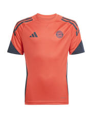 thumbnail: Oranje jongens en meisjes adidas Performance Junior FC Bayern München voetbalshirt Training van polyester met logo dessin, korte mouwen en ronde hals