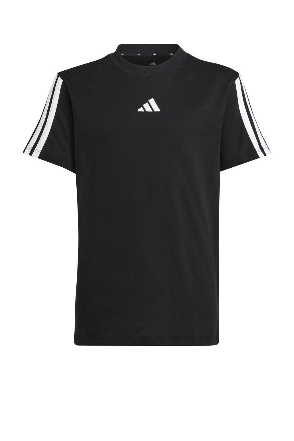 Zwart en witte jongens en meisjes adidas Sportswear T-shirt van katoen met logo dessin, korte mouwen en ronde hals