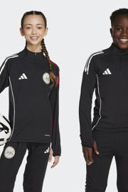 thumbnail: Zwart en rode jongens en meisjes adidas Performance Junior Ajax Amsterdam voetbalshirt Training van polyester met lange mouwen, opstaande kraag en ritssluiting