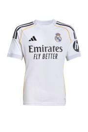 thumbnail: Wit en zwarte jongens en meisjes adidas Performance junior Real Madrid voetbalshirt van polyester met korte mouwen en ronde hals
