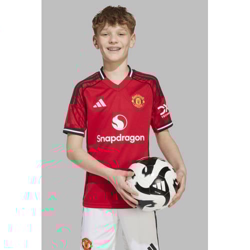 adidas Performance Junior Manchester United voetbalshirt Thuis Sport t-shirt Rood Jongens/Meisjes Polyester Ronde hals