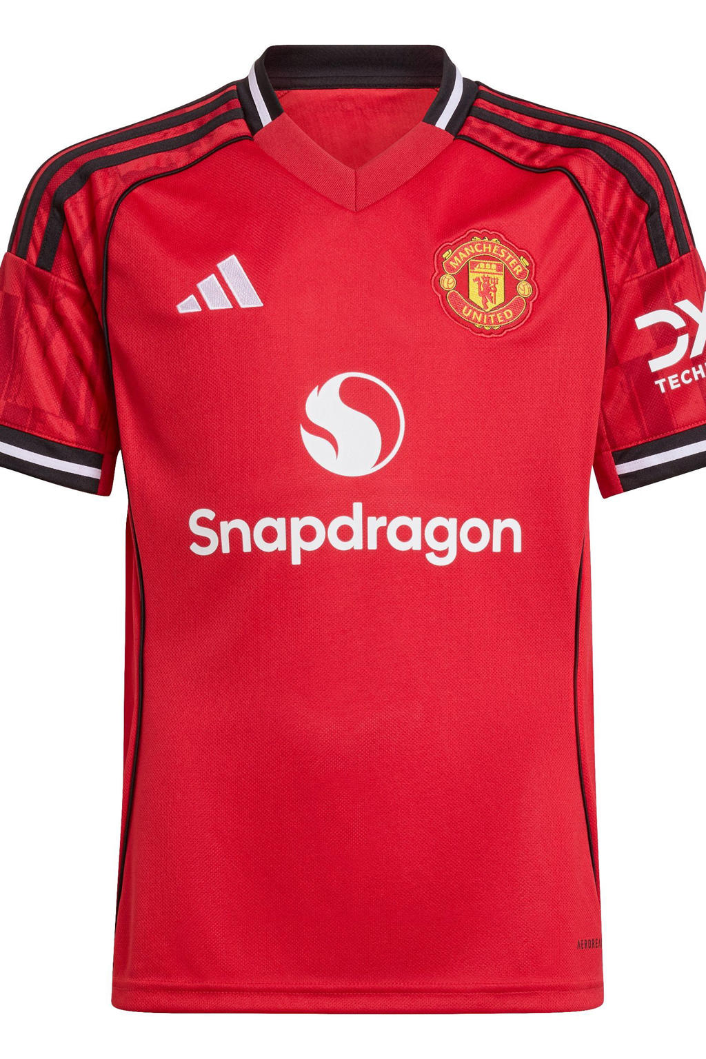 Rode jongens en meisjes adidas Performance Junior Manchester United voetbalshirt thuis van polyester met korte mouwen en ronde hals