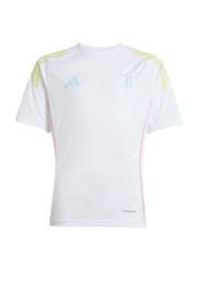 thumbnail: Witte jongens en meisjes adidas Performance junior Juventus voetbalshirt van polyester met korte mouwen en ronde hals