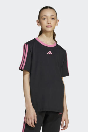 T-shirt zwart/roze