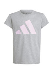 thumbnail: Grijs en lichtroze meisjes adidas Sportswear T-shirt van katoen met logo dessin, korte mouwen en ronde hals