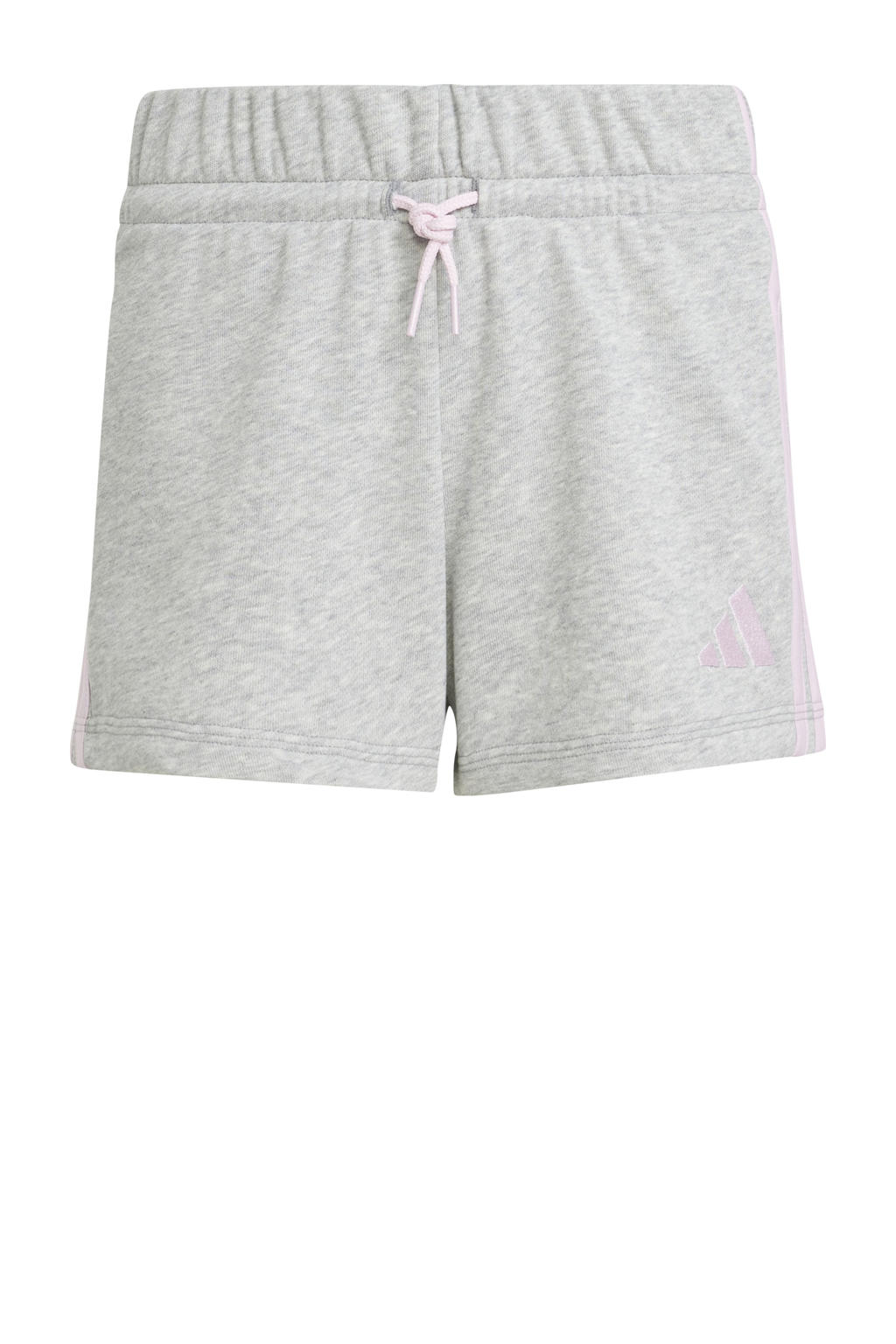 Grijs en roze meisjes adidas Sportswear sweatshort van katoen met elastische tailleband met koord en logo dessin