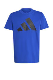 thumbnail: Blauwe jongens en meisjes adidas Sportswear T-shirt van katoen met logo dessin, korte mouwen en ronde hals