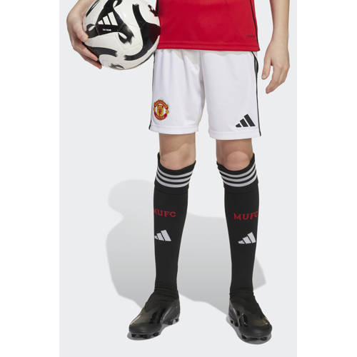adidas Performance Junior Manchester United voetbalshort Thuis Sportbroek Wit Jongens/Meisjes Polyester