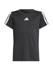 thumbnail: Zwarte jongens en meisjes adidas Sportswear sportshirt van polyester met korte mouwen en ronde hals