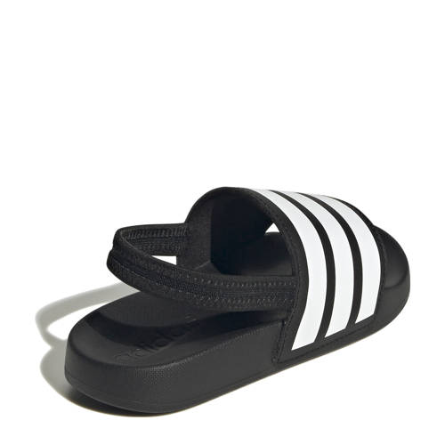 adidas Sportswear Adilette Estrap badslippers met hielbandje zwart/wit Jongens/Meisjes Rubber