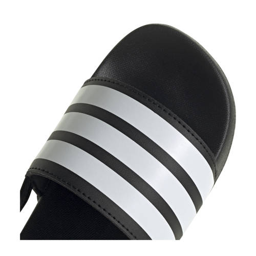 adidas Sportswear Adilette Estrap badslippers met hielbandje zwart/wit Jongens/Meisjes Rubber
