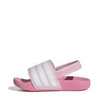 thumbnail: adidas Sportswear Adilette Estrap  badslippers met hielbandje lichtroze/wit/roze