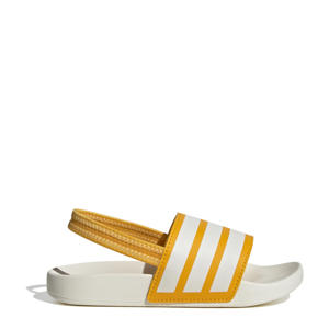 Adilette Estrap  badslippers met hielbandje ecru/geel