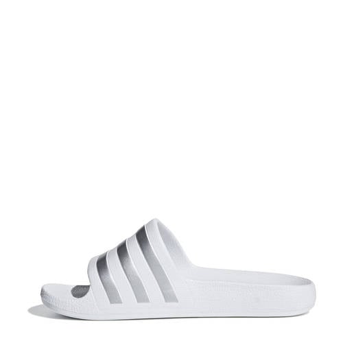 adidas Sportswear Adilette badslippers wit/zilver Jongens/Meisjes Rubber