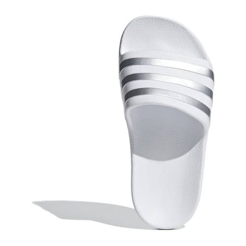 adidas Sportswear Adilette badslippers wit/zilver Jongens/Meisjes Rubber