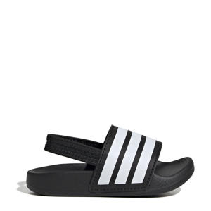 Adilette Estrap  badslippers met hielbandje zwart/wit