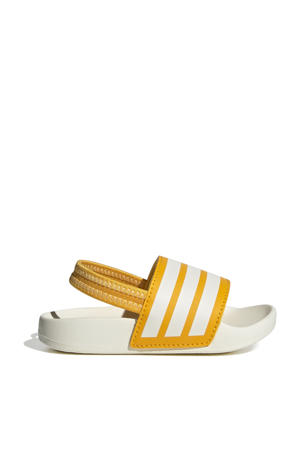 Adilette Estrap  badslippers met hielbandje ecru/geel