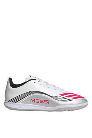 F50 Messi Club junior voetbalschoenen wit/rood/grijs