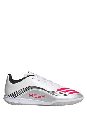 F50 Messi Club junior voetbalschoenen wit/rood/grijs