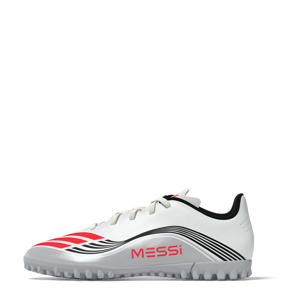 F50 Messi Club junior voetbalschoenen wit/rood/grijs