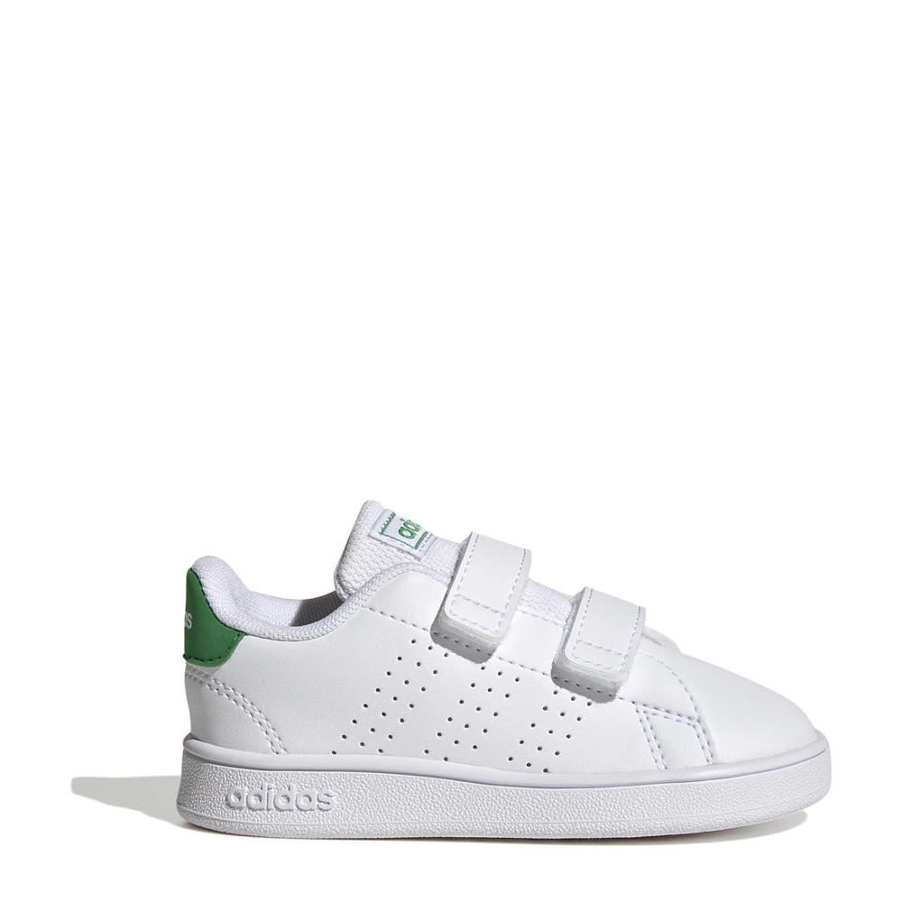 Wit en groene jongens en meisjes adidas Sportswear Advantage sneakers van imitatieleer/voering: mesh/voetbed: eva met klittenband