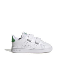 thumbnail: Wit en groene jongens en meisjes adidas Sportswear Advantage sneakers van imitatieleer/voering: mesh/voetbed: eva met klittenband