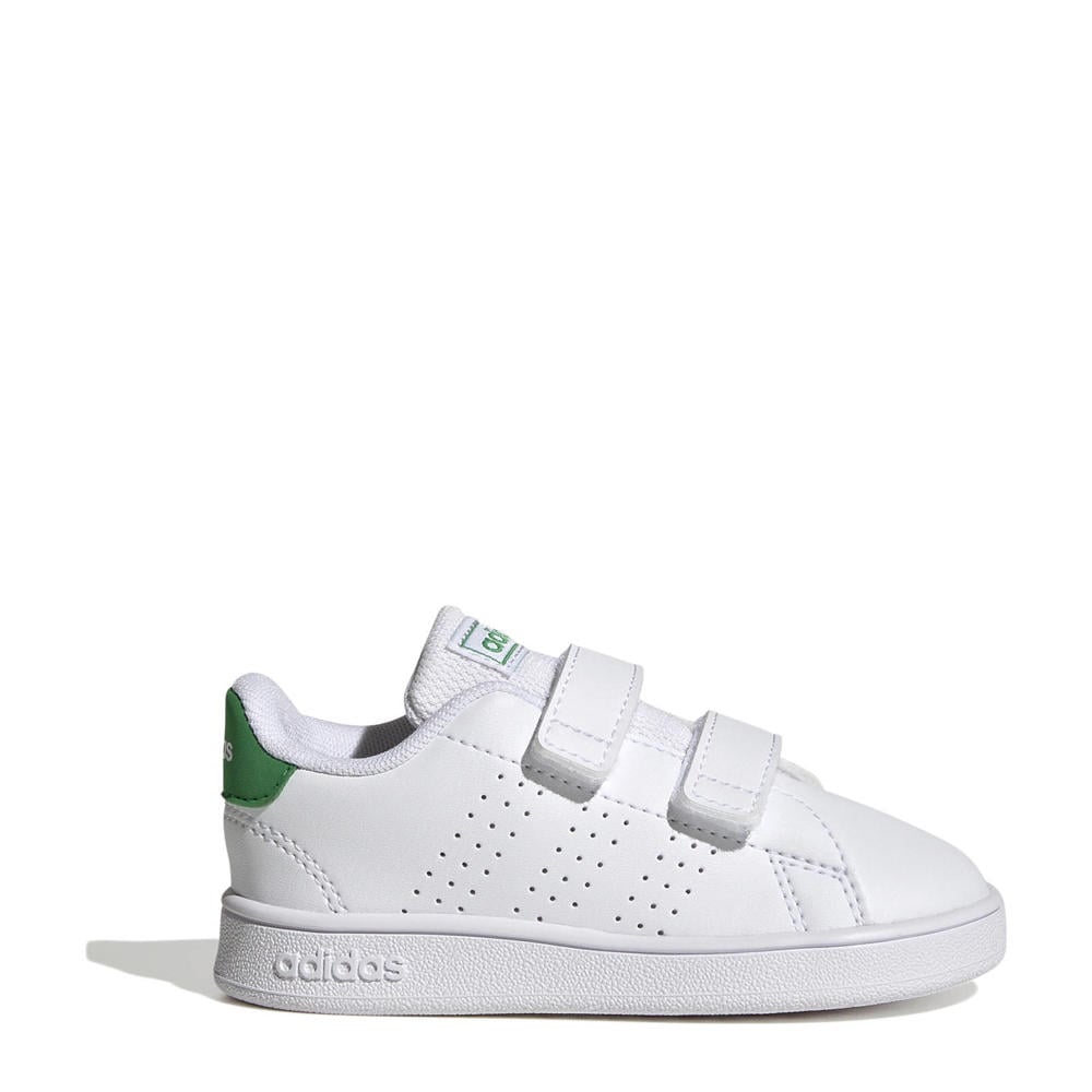 Wit en groene jongens en meisjes adidas Sportswear Advantage sneakers van imitatieleer/voering: mesh/voetbed: eva met klittenband