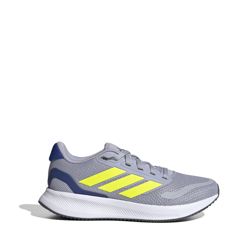 Grijze jongens en meisjes adidas Sportswear Runfalcon 5 sportschoenen van synthetisch,textiel met veters