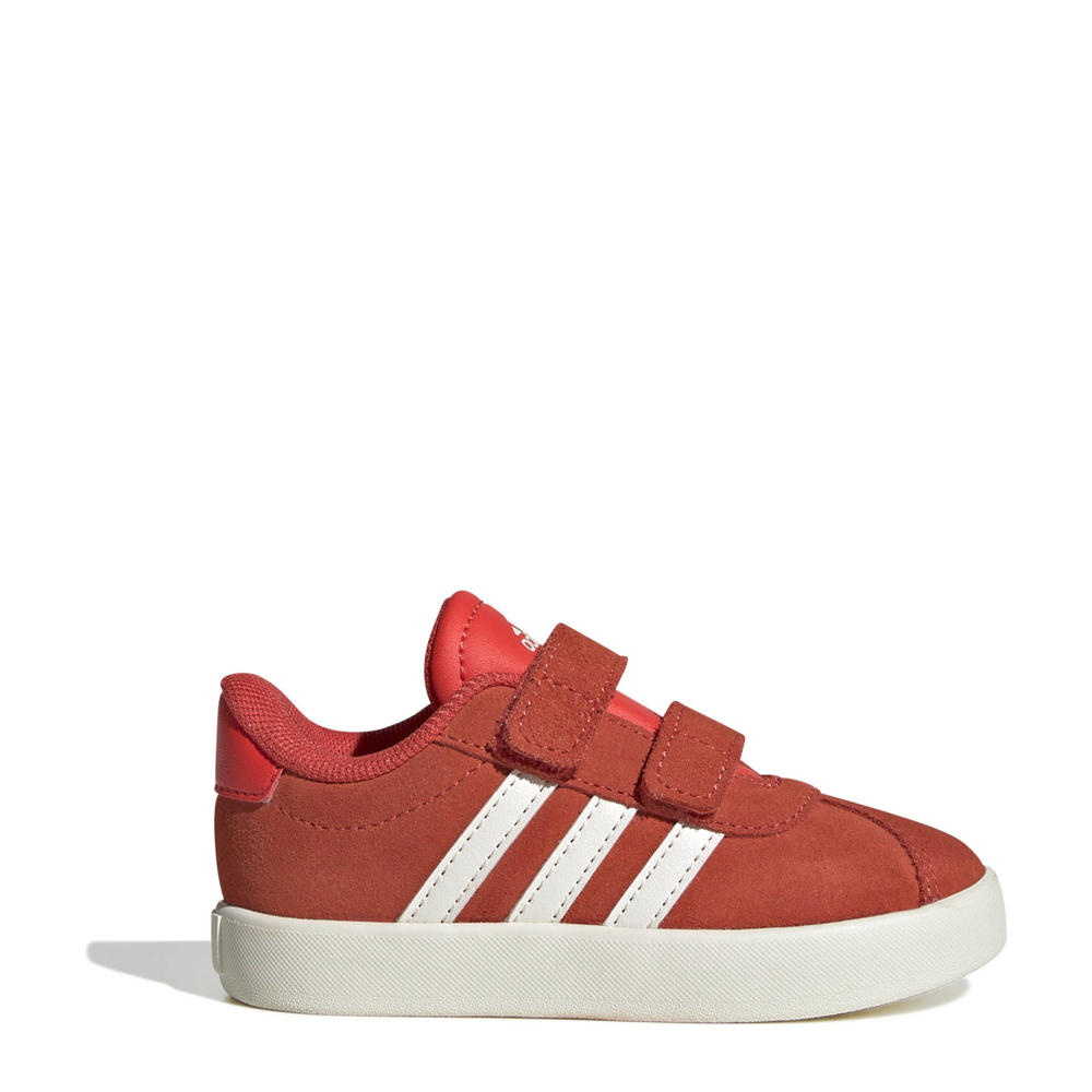 Rode jongens en meisjes adidas Sportswear VL Court 3.0 sneakers van leer,synthetisch met klittenband