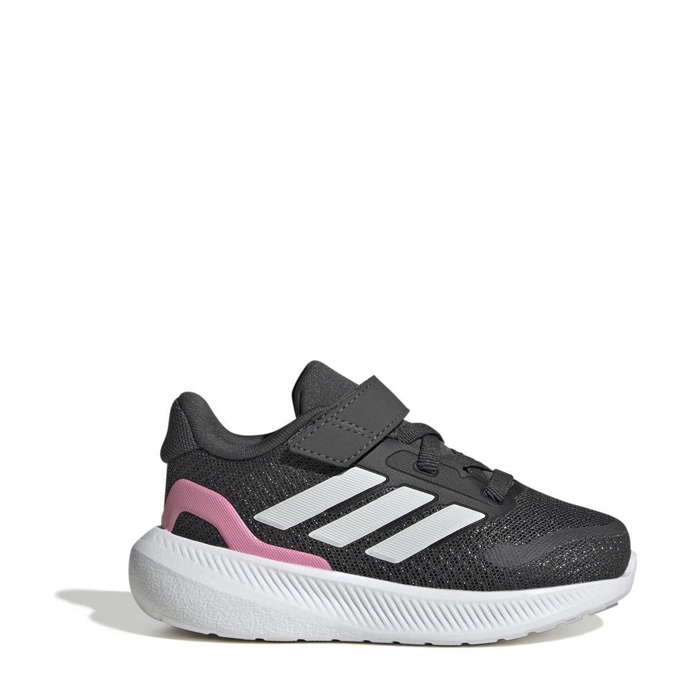 Antraciet, wit en roze jongens en meisjes adidas Sportswear Runfalcon 5 sneakers van mesh-pu/voering: mesh/voetbed: eva met klittenband