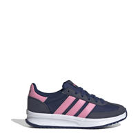 thumbnail: Donkerblauw en roze jongens en meisjes adidas Sportswear Run 70s 2.0 sneakers van synthetisch,textiel met veters