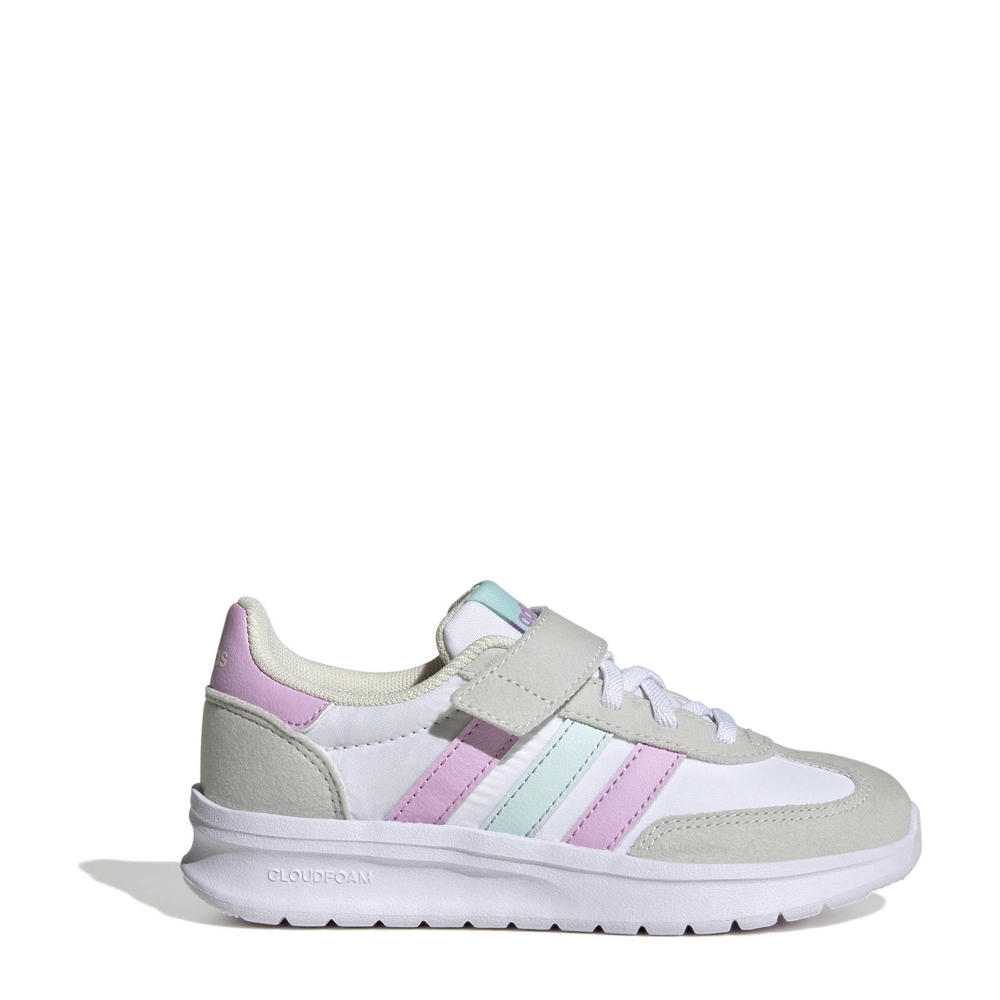 Wit, roze en turquoise jongens en meisjes adidas Sportswear Run 70s 2.0 sneakers van mesh-pu/voering: mesh/voetbed: eva met veters