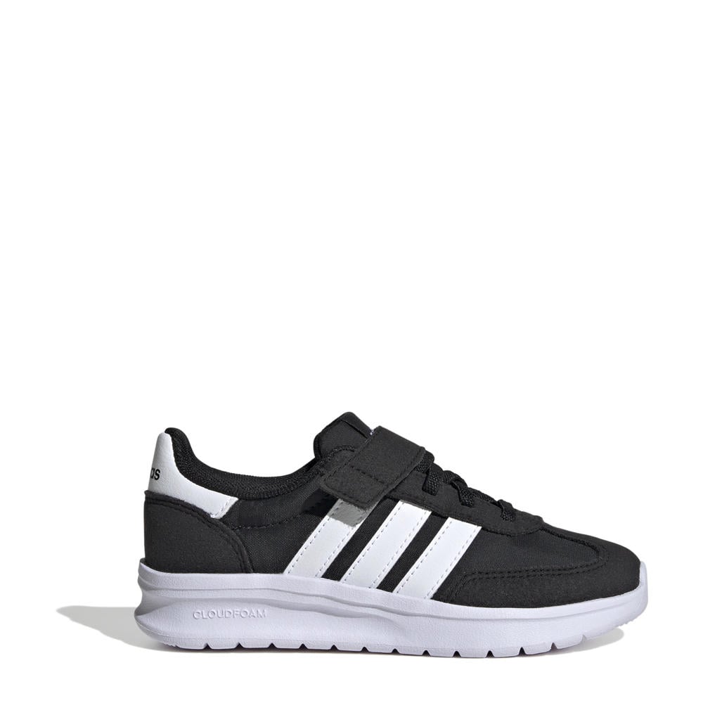 Zwart en witte jongens en meisjes adidas Sportswear Run 70s 2.0 sneakers van synthetisch,textiel met elastische veter- met klittenbandsluiting