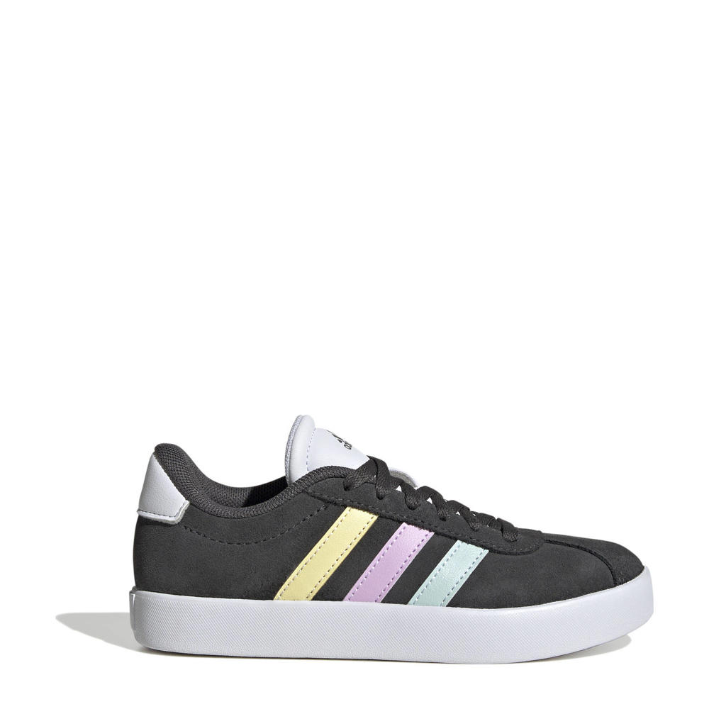 Zwart en witte jongens en meisjes adidas Sportswear VL Court 3.0 sneakers van leer,synthetisch met veters