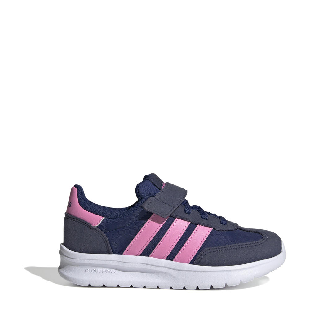Roze en zwarte jongens en meisjes adidas Sportswear Run 70s 2.0 sneakers donkerbblauw van textiel,synthetisch met veters