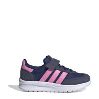 thumbnail: Roze en zwarte jongens en meisjes adidas Sportswear Run 70s 2.0 sneakers donkerbblauw van textiel,synthetisch met veters
